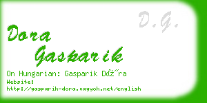 dora gasparik business card